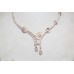 Necklace Earrings Set 925 Sterling Silver Zircon Stone Rose Rhodium D327
